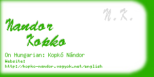 nandor kopko business card
